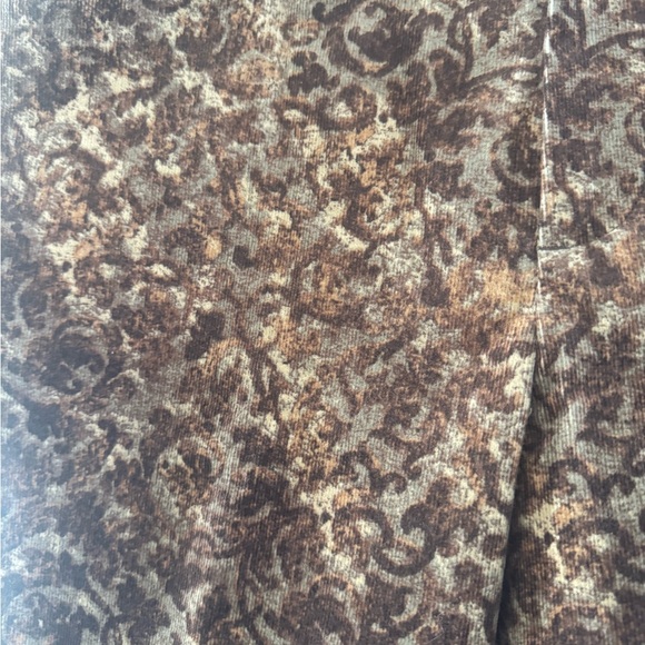 Retro Stunning PatternJones New York Country Brown Floral Velvet Pants | Size 4 - Picture 5 of 8